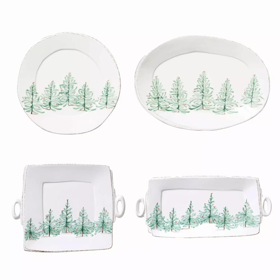 Sets * | Vietri Lastra Holiday 4-Piece Serveware Set