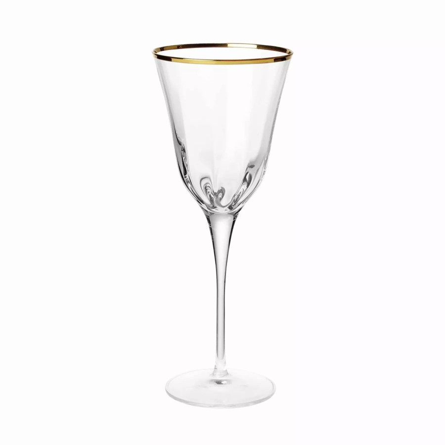 Flatware * | Vietri Optical Gold Wine Glass