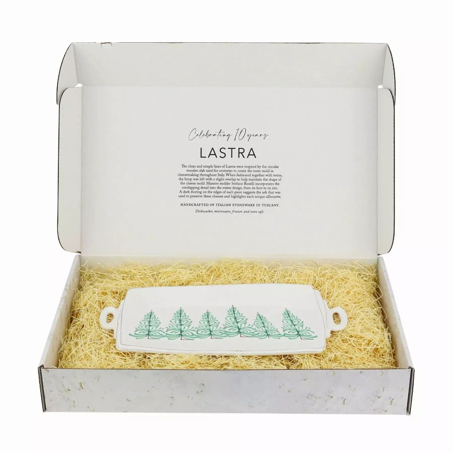 Serveware * | Vietri Lastra Holiday Handled Rectangular Platter