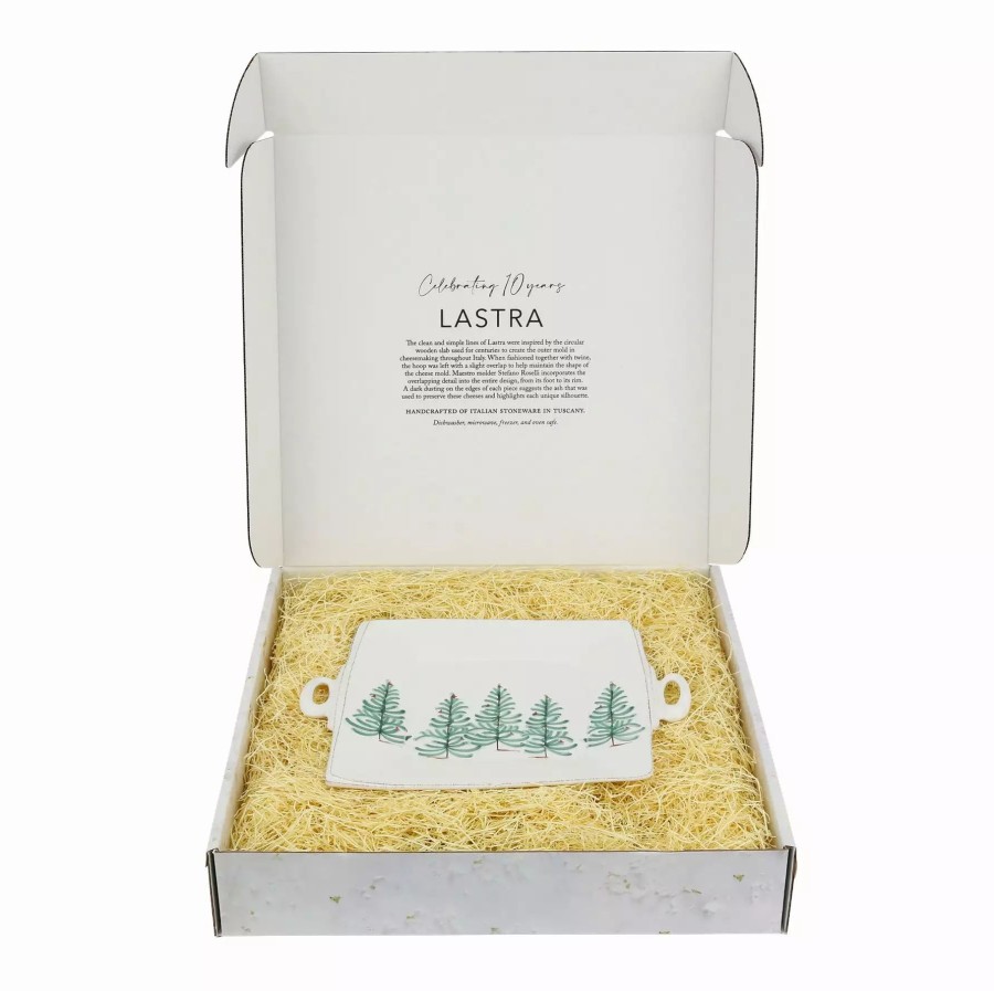 Serveware * | Vietri Lastra Holiday Handled Square Platter