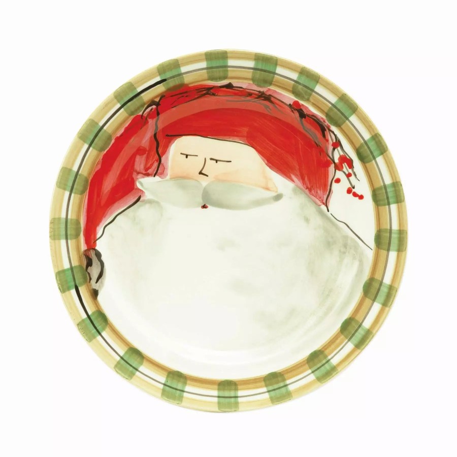 Dinnerware * | Vietri Old St. Nick Dinner Plate Red Hat