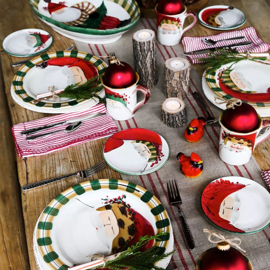 Dinnerware * | Vietri Old St. Nick Dinner Plate Red Hat