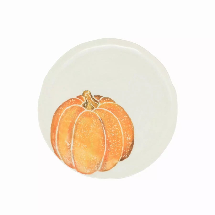 Dinnerware * | Vietri Pumpkins Salad Plate Orange Small Pumpkin