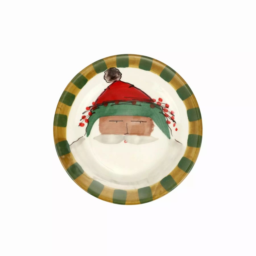 Dinnerware * | Vietri Old St. Nick Multicultural Round Salad Plate Green Hat