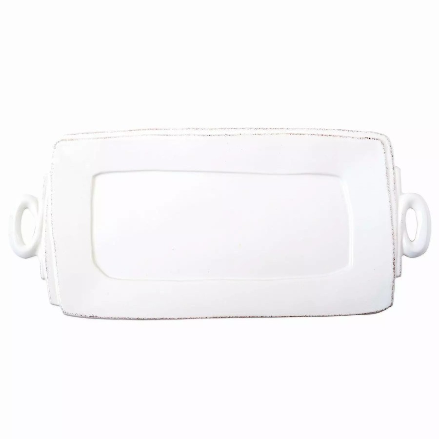 Serveware * | Vietri Lastra Handled Rectangular Platter