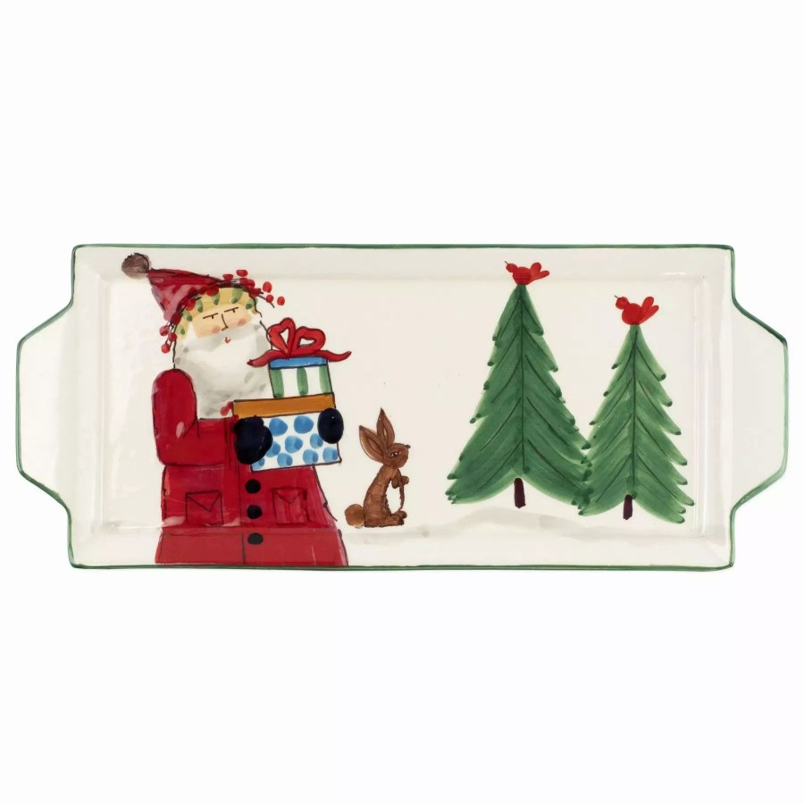 Serveware * | Vietri Old St. Nick Handled Rectangular Platter