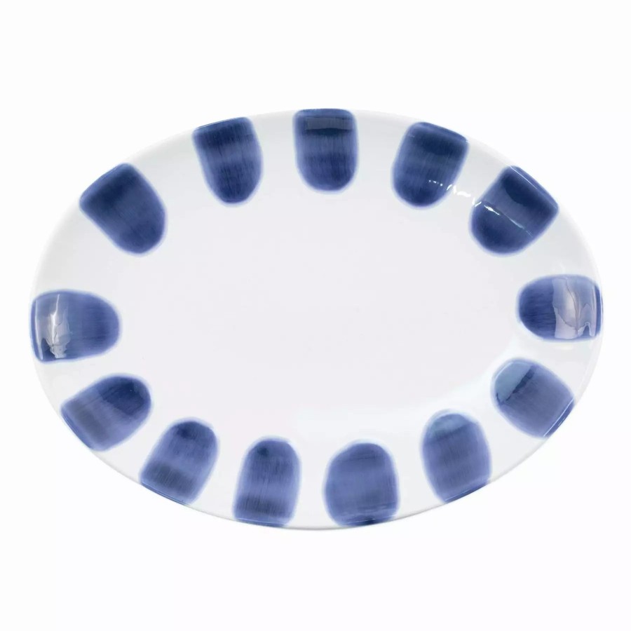 Serveware * | Viva By Vietri Santorini Dot Small Oval Platter