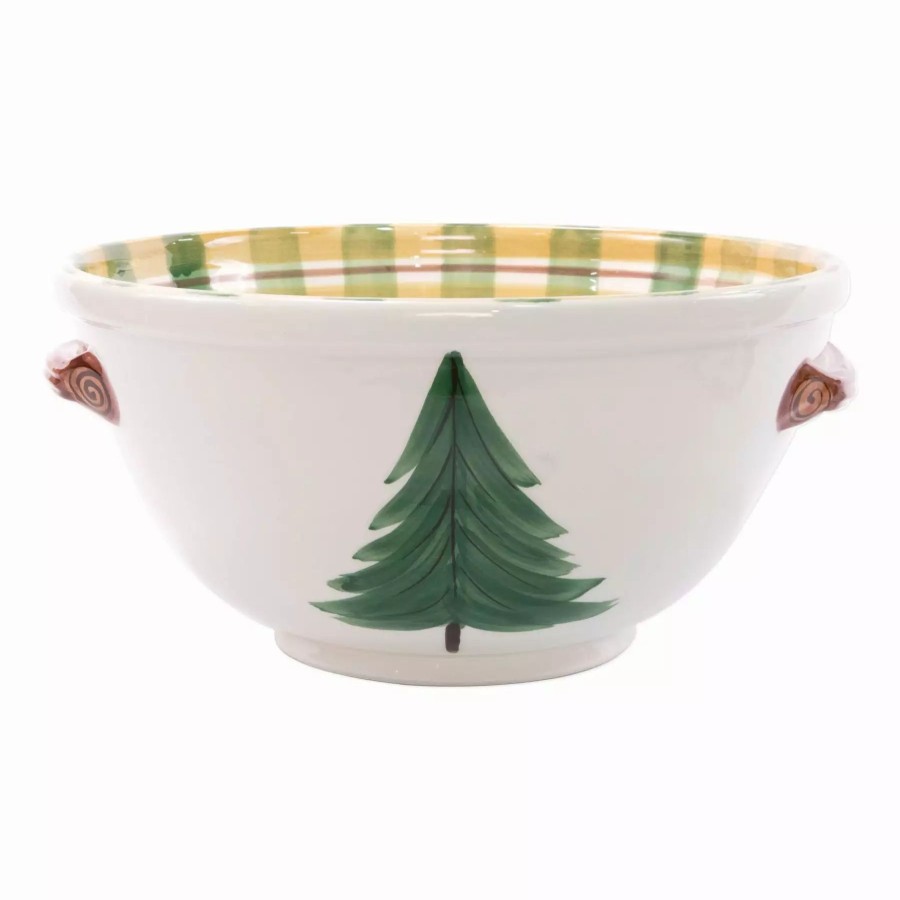 Serveware * | Vietri Old St. Nick Medium Handled Bowl W/ Santa Reading