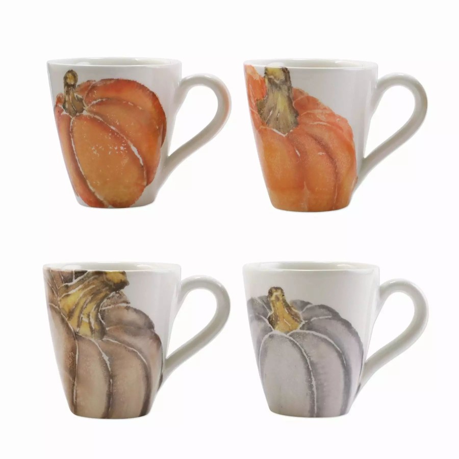 Dinnerware * | Vietri Pumpkins Assorted Mugs Set Of 4