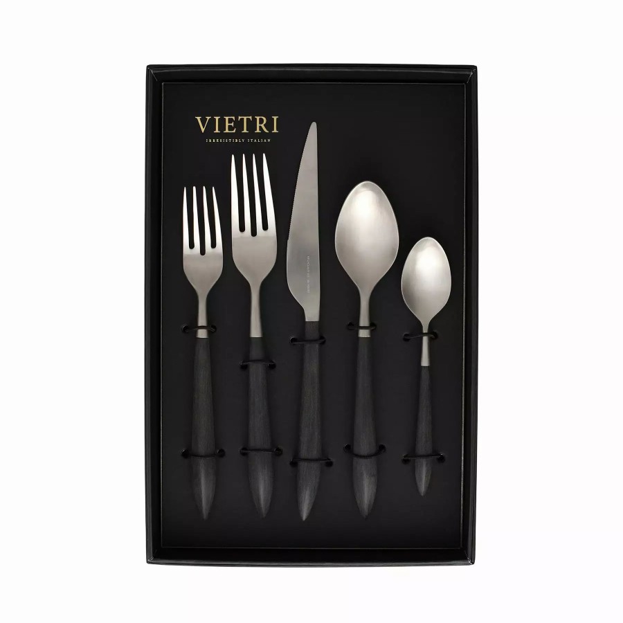 Flatware * | Vietri Ares Argento & Black Five-Piece Place Setting Set Of 4