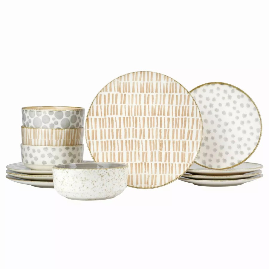 Sets * | Viva By Vietri Earth Assorted 12-Piece Place Setting