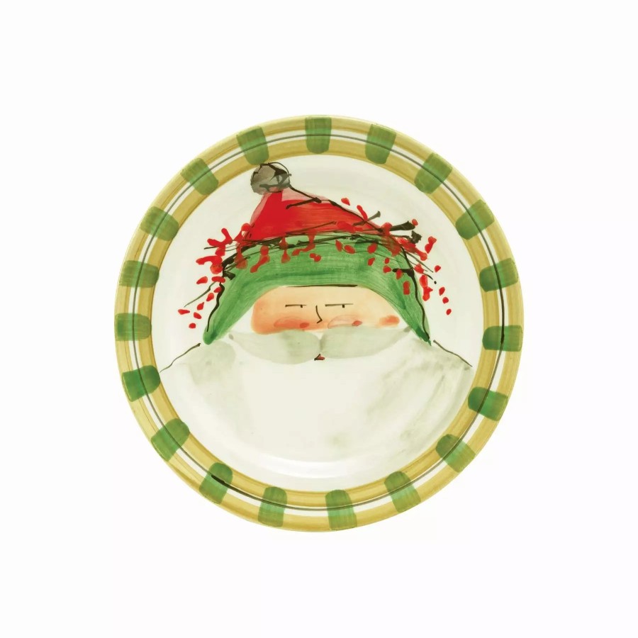 Dinnerware * | Vietri Old St. Nick Round Salad Plate Green Hat