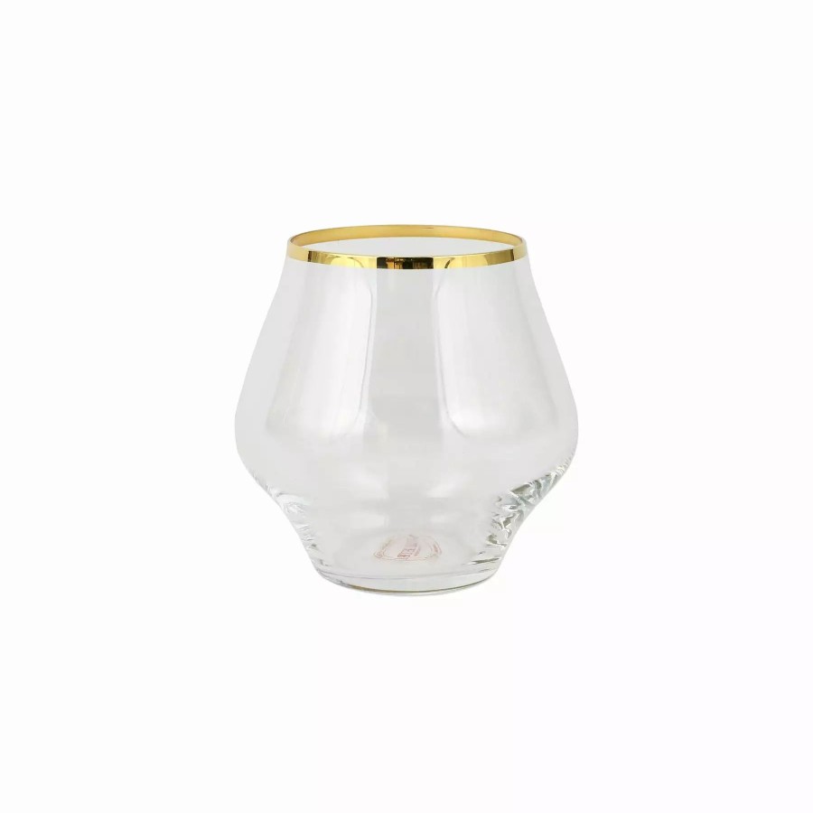 Flatware * | Vietri Contessa Gold Stemless Wine Glass