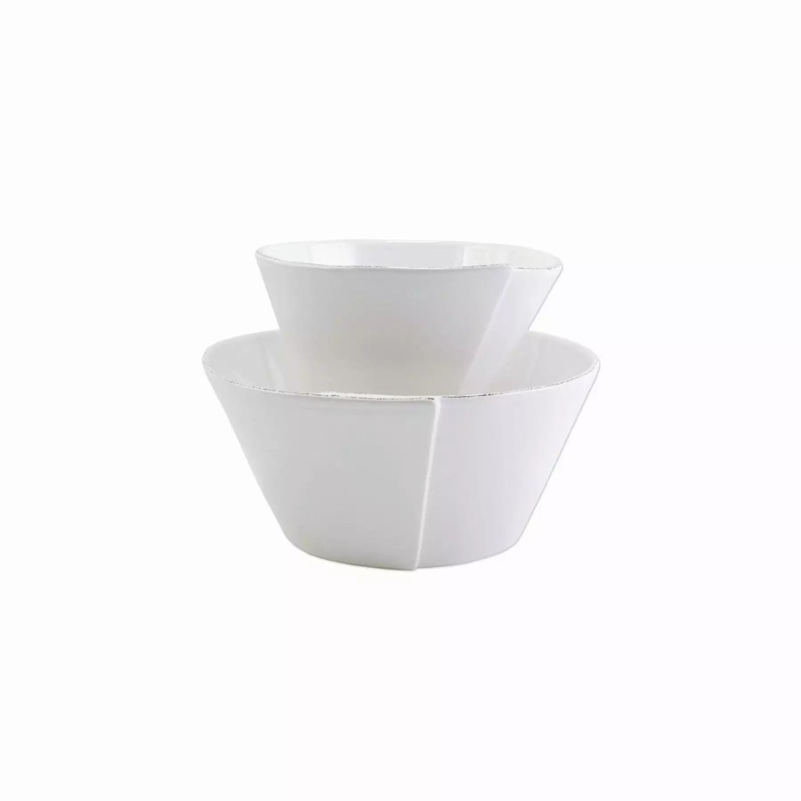 Sets * | Vietri Lastra White 2-Piece Serving Bowls Set