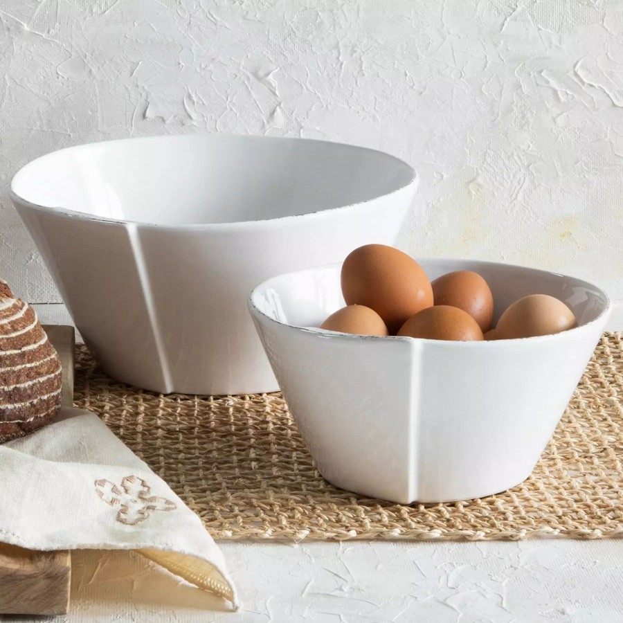 Sets * | Vietri Lastra White 2-Piece Serving Bowls Set