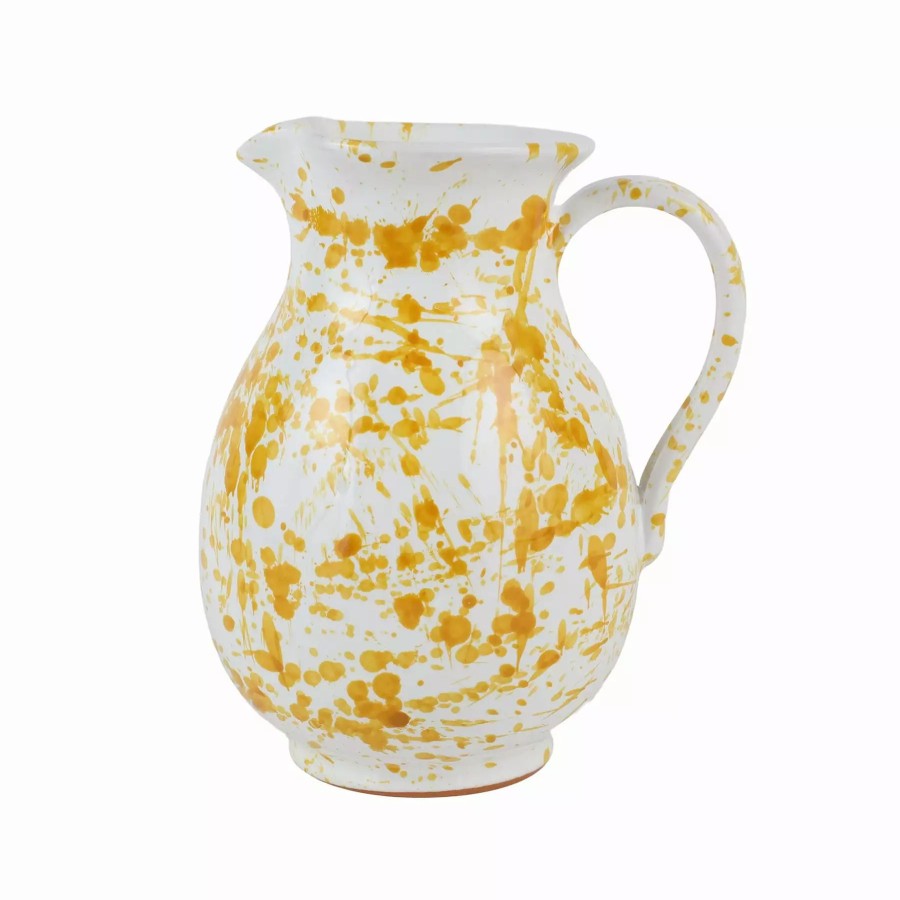 Serveware * | Vietri Amalfitana Yellow Splatter Pitcher