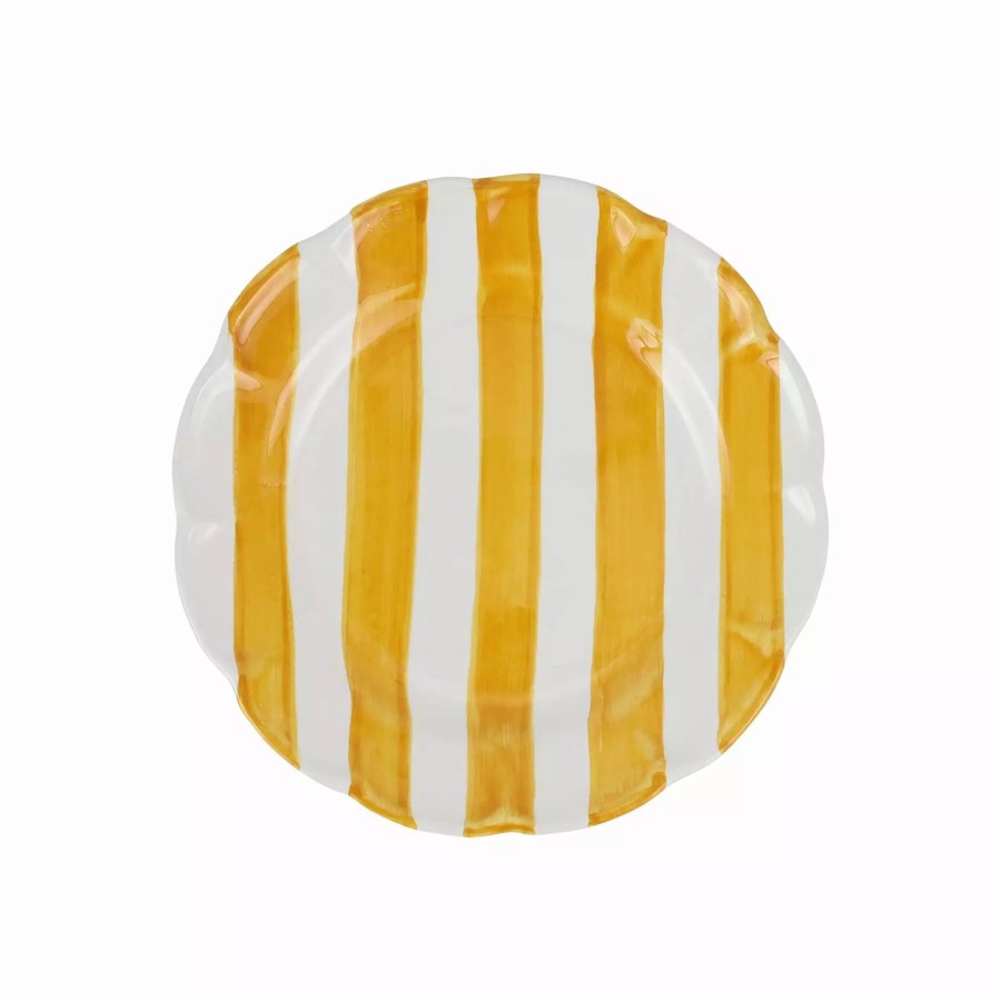 Dinnerware * | Vietri Amalfitana Yellow Stripe Salad Plate