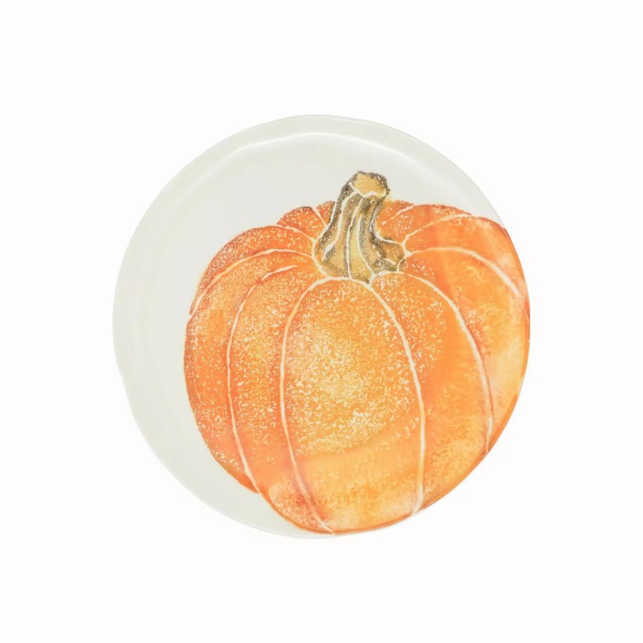 Dinnerware * | Vietri Pumpkins Salad Plate Orange Medium Pumpkin