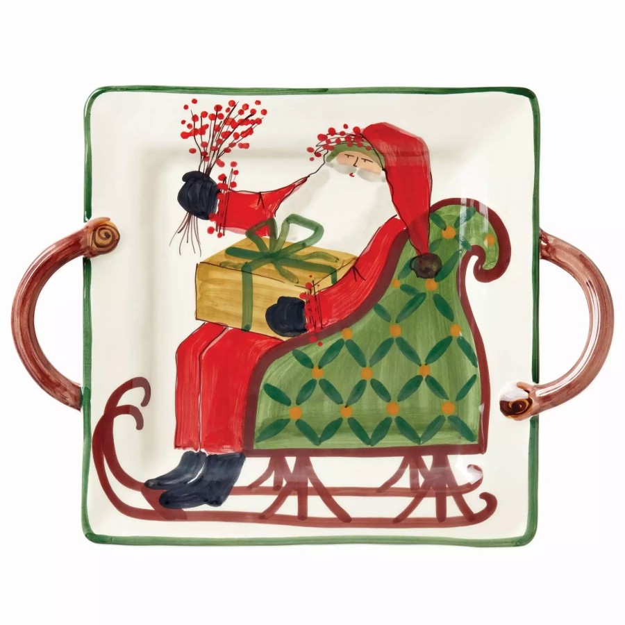 Serveware * | Vietri Old St. Nick Handled Square Platter