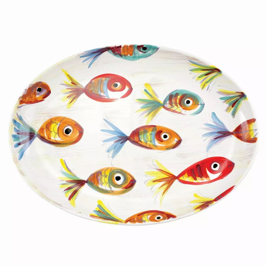 Serveware * | Vietri Pesci Colorati Oval Platter